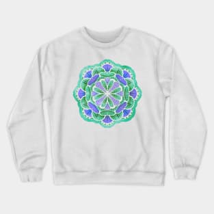 Colorful Mandala on Black Crewneck Sweatshirt